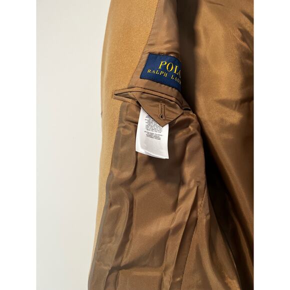 NWT Polo Ralph Lauren Hab Camel Wool Trench Coat Size 40R - Picture 11 of 13